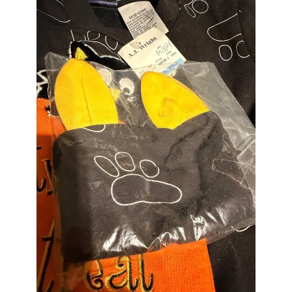 Funstuff Trick or Treat Black Cat Halloween Costume Romper Baby 18/24M NWT